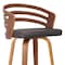 Armen Living Jayden 30" Bar Height Swivel Brown Faux Leather and Walnut Wood Bar Stool LCJYBABRWA30 - alternate 3